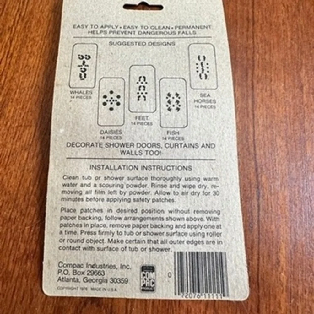 Compac Safe-T-Shapes Vintage 1978 Flower Daisy Tub Shower Non-Slip Appliques Tan